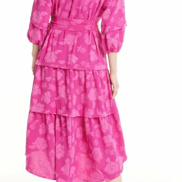 Pioneer Woman hot pink tiered high low dress Small - Picture 2 of 7